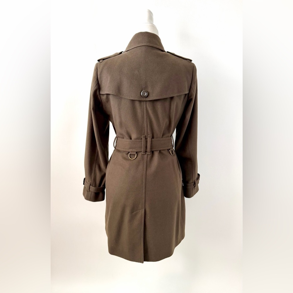 BURBERRY | Brown Wool Cashmere Blend Belted Double Breasted Trench Coat US 6 - Picture 5 of 15